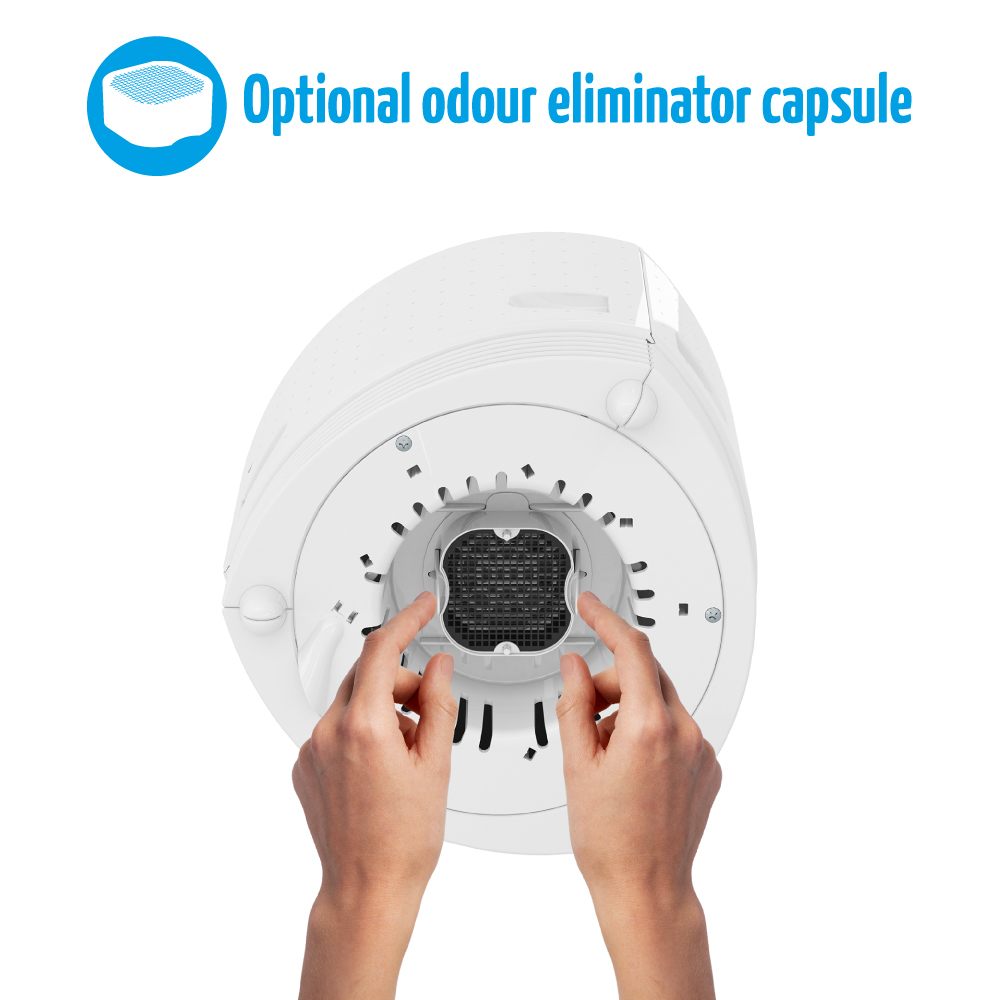 airfree duo has an optional odour eliminator capsule