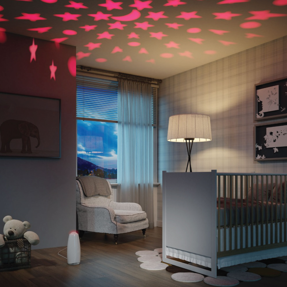 le babyfair airfree est doté dune fonction veilleuse de projection détoiles multicolores