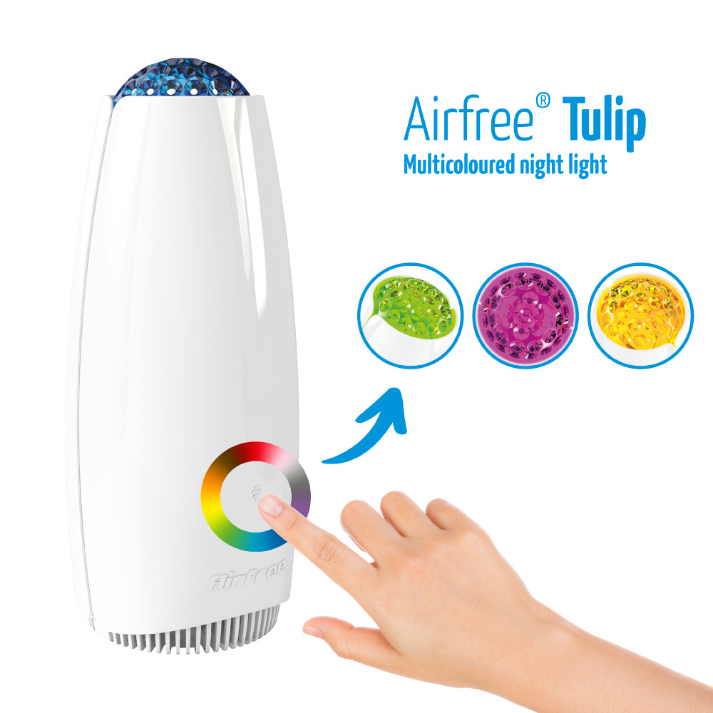 airfree tulip has a multicoloured night light feature