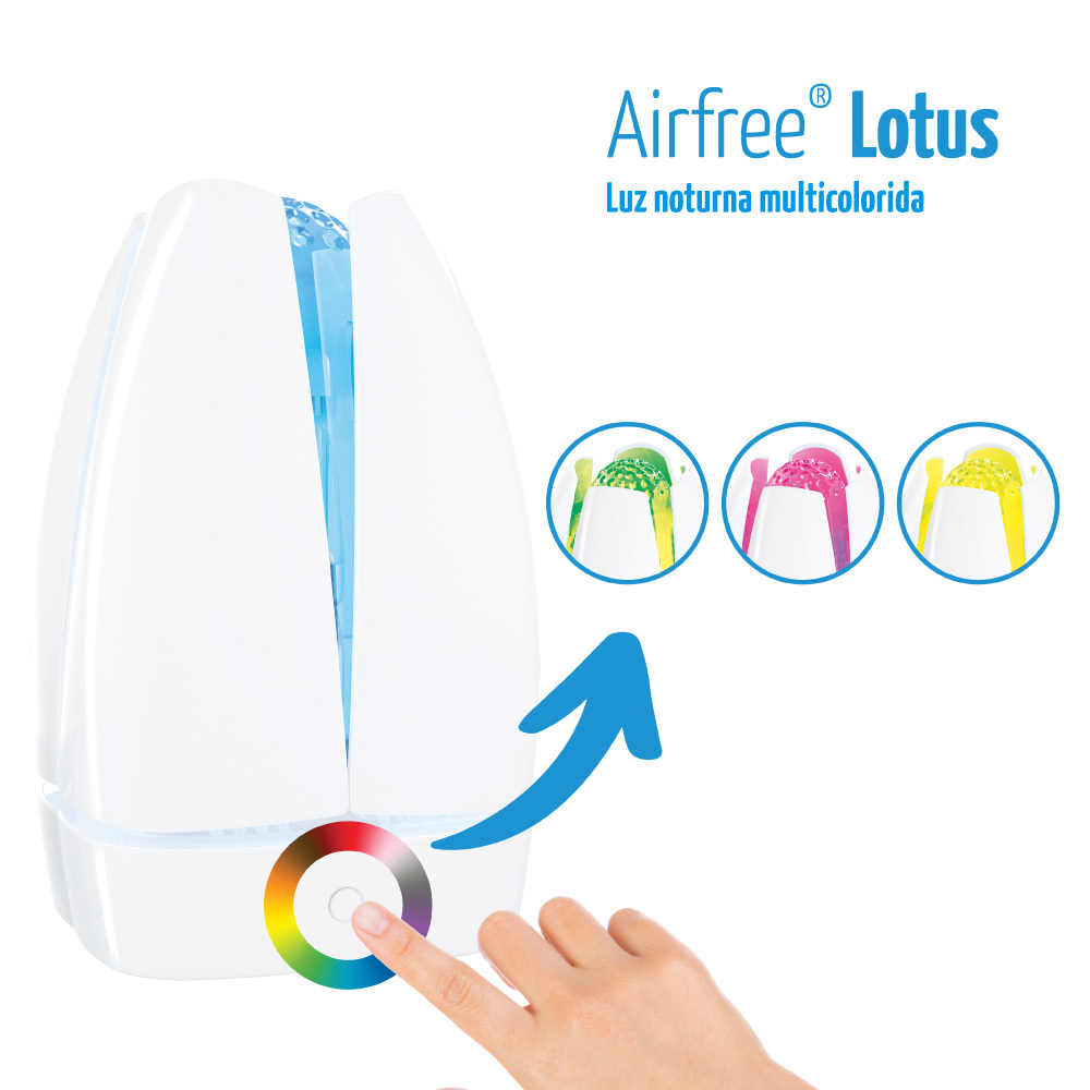 o airfree Lotus possui uma luz noturna multicolor